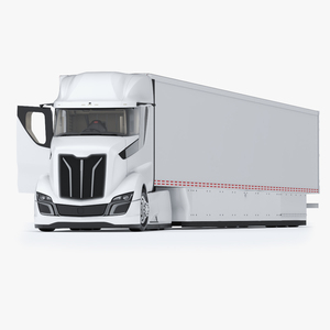 3D Advanced Long Haul Truck and Trailer Rigged model