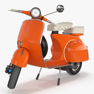3D Vintage Scooter Orange Rigged for Cinema 4D model