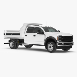 3D White Pickup Dump Truck model