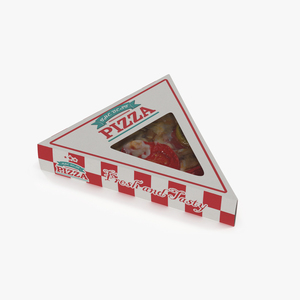 Pizza Slice in Triangle Packaging Box 3D