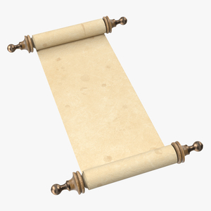 3D model Antique Unfolded Blank Paper Scroll