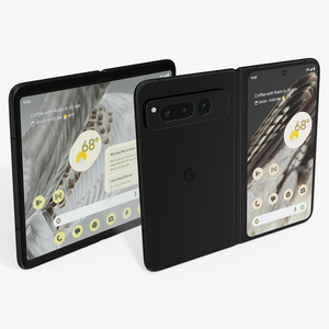 3D Google Pixel Fold Foldable Phone Obsidian