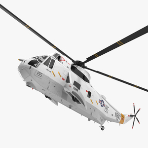 Sikorsky SH 3H Sea King USA Navy Rigged 3D model