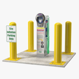 3D Self Service Tire Air Station Pillar Blue