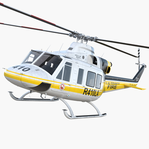 3D model Bell 412 Fire Department Helicopter