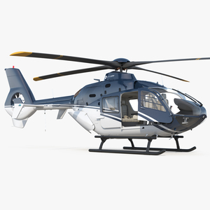 3D Civil Helicopter Eurocopter EC 135 Rigged