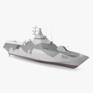 Corvette Visby Class Rigged 3D