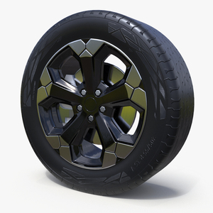 3D model Car Alloy Wheel with Tire