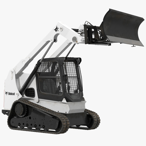 Compact Tracked Loader Bobcat With Blade Rigged 3D