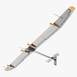 Solar Powered Electric Plane with Simple Interior 3D model