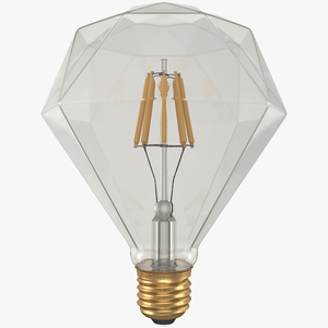 3D Sapphire Shape Filament LED Light Bulb model