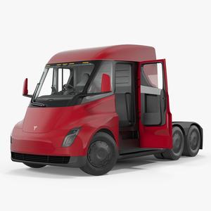 Electric Semi Truck Tesla Rigged 3D