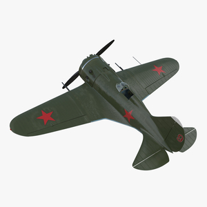 Soviet WWII Fighter Aircraft Polikarpov I 16 3D model