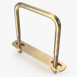 3D model Square U-shaped Bolt Brackets Boat Brass