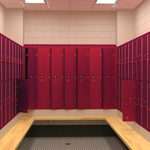 3D Metal Locker Room Red