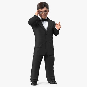 Happy Dwarf Man Wearing Business Suit 3D