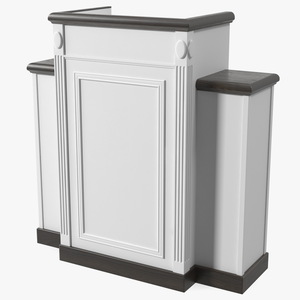 Church Furniture Pulpit White 3D model