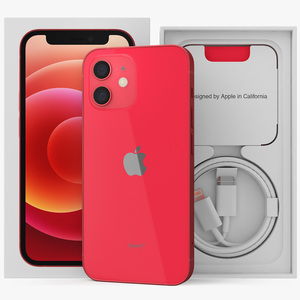 iPhone 12 mini Unboxed Product RED 3D model