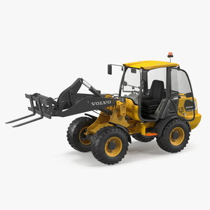 Volvo L25 Electric Loader with Pallet Fork Rigged 3D model