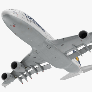 3D Airbus A380 1000 Lufthansa Rigged model