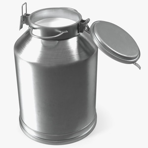 3D Aluminum Milk Bucket Can Full New model