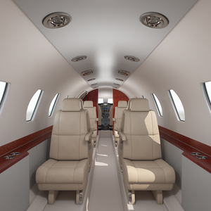 Business Jet Interior with Cockpit 3D model