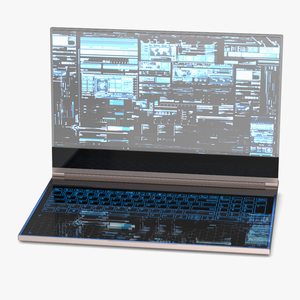 Futuristic Holographic Laptop 3D model