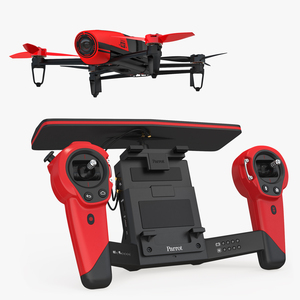 3D model Parrot Bebop Quadcopter Drone Set Rigged