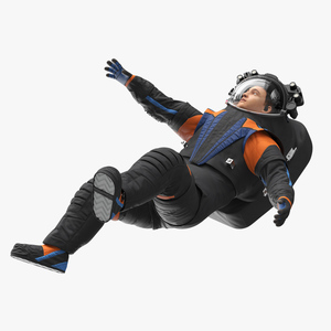 3D Astronaut Falling Pose Fur