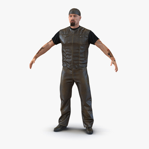 3D Biker Man with Fur Generic 2 model