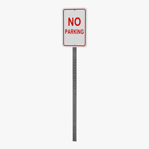 3D model No Parking Sign