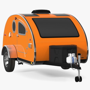 3D model Teardrop Camping Trailer Simple Interior