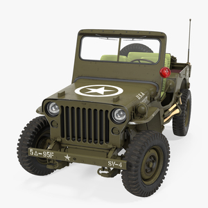 3D Jeep Willys 1944 Rigged model