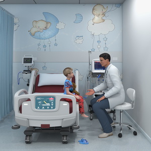 Children Hospital Ward with Doctor 3D model