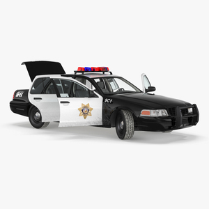 3D model Police Interceptor Sedan Ford Crown Victoria Rigged for Maya