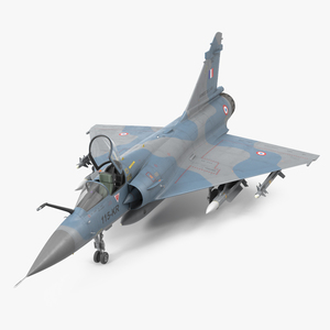 3D model French Air Force Mirage 2000C with Armament Rigged