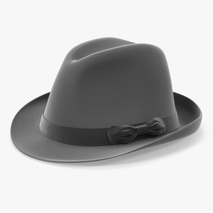 Grey Hat with Bow 3D