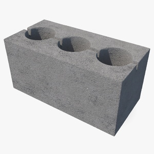 3D Cinder Block 3 Channels model