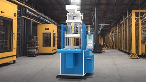 Vertical Plastic Injection Molding Machine Blue 3D