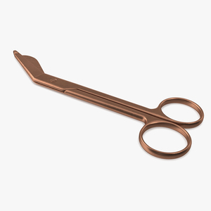 3D model Angled Bandage Scissors Copper