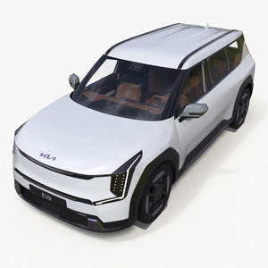 KIA EV9 Electric SUV White Simplified 3D