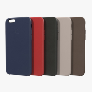 3D model iPhone 6 Plus Leather Case Set