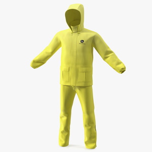 John Deere Unisex Yellow Rain Suit 3D model