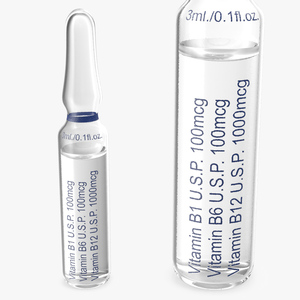 Vitamin B Complex Injection 3ml Ampoule 3D model