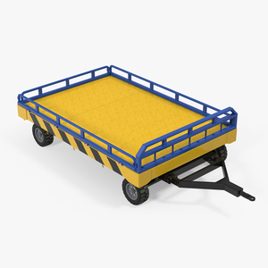 Airport Transport Trailer Low Bed Platform 3D