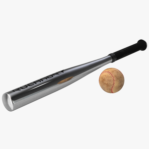 3D Baseball and Metal Baseball Bat