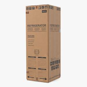 3D Refrigerator Cardboard Package Box New model