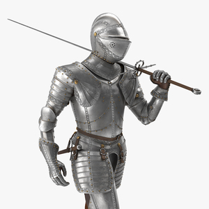 3D model Medieval Knight Plate Armor Walking Pose