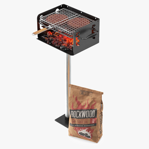 3D Charcoal Grill with Closed Rockwood Charcoal Bag model