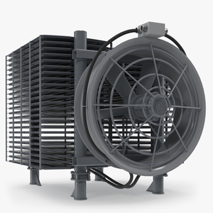 3D Industrial Radiator with Fan model